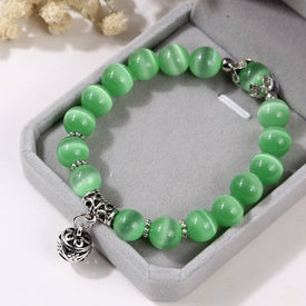 Weight Loss Magnet White Cat Eye Beads Bracelet