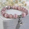 Weight Loss Magnet White Cat Eye Beads Bracelet