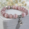 Weight Loss Magnet White Cat Eye Beads Bracelet