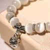 Weight Loss Magnet White Cat Eye Beads Bracelet