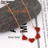 Four Clover Pendant Heart Necklace