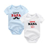 I Love Papa Mama Design Cotton Rompers