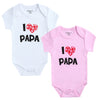 I Love Papa Mama Design Cotton Rompers