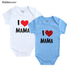I Love Papa Mama Design Cotton Rompers