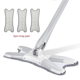 X-Type Floor Mop With Reusable Microfiber Pads
