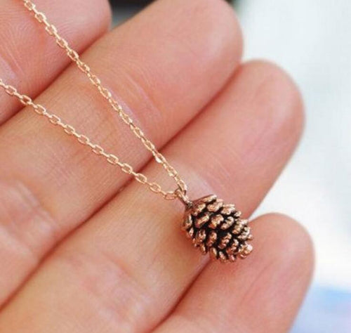Timlee Simple Pine Nut Plant Specimen Pendant Necklace