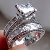 Trendy Crystal Ring Set Wedding Rings