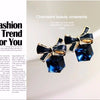 Gold Color Bowknot Cube Crystal Earring Square bow Earrings