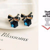 Gold Color Bowknot Cube Crystal Earring Square bow Earrings