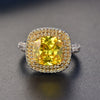 OneRain Luxury 100% 925 Sterling Silver Citrine Diamonds Wedding Engagement Ring