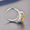 OneRain Luxury 100% 925 Sterling Silver Citrine Diamonds Wedding Engagement Ring