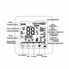 Gas Boiler Heating Temperature Controller Programmable Thermostat Wall Mounted