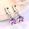 Rose Flower Cubic Zirconia 925 Sterling Silver Female Stud Earrings