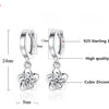 Rose Flower Cubic Zirconia 925 Sterling Silver Female Stud Earrings
