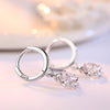 Rose Flower Cubic Zirconia 925 Sterling Silver Female Stud Earrings