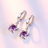 Rose Flower Cubic Zirconia 925 Sterling Silver Female Stud Earrings