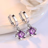 Rose Flower Cubic Zirconia 925 Sterling Silver Female Stud Earrings