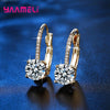 Exquisite Bright Crystal Gold Color 925 Sterling Silver Earrings