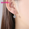 Exquisite Bright Crystal Gold Color 925 Sterling Silver Earrings