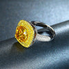 OneRain Luxury 100% 925 Sterling Silver Citrine Diamonds Wedding Engagement Ring