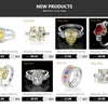 OneRain Luxury 100% 925 Sterling Silver Citrine Diamonds Wedding Engagement Ring