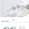925 sterling silver Stud Earring Blue Zircon Cat Claw Design Earrings