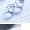 925 sterling silver Stud Earring Blue Zircon Cat Claw Design Earrings