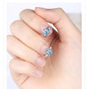 925 sterling silver Stud Earring Blue Zircon Cat Claw Design Earrings