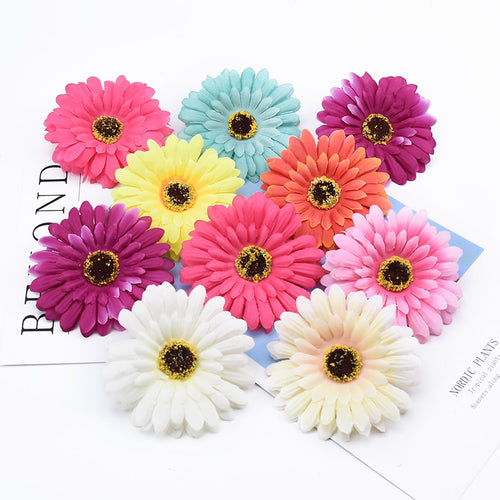 2/5/10 Pieces 10cm silk Gerbera scrapbooking wedding home decoration