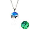 Chic Transparent Resin Rould Ball Moon Pendant Necklace