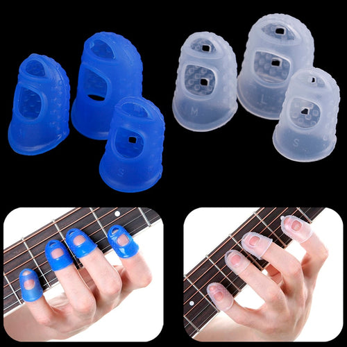 4Pcs/Set Silicone Finger Guards Guitar Fingertip Protectors For Ukulele Guitar