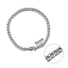 Jiayiqi 5-11 mm Men Chain Bracelet Stainless Steel Curb Cuban Link Chain Bangle