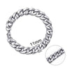 Jiayiqi 5-11 mm Men Chain Bracelet Stainless Steel Curb Cuban Link Chain Bangle