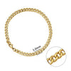 Jiayiqi 5-11 mm Men Chain Bracelet Stainless Steel Curb Cuban Link Chain Bangle