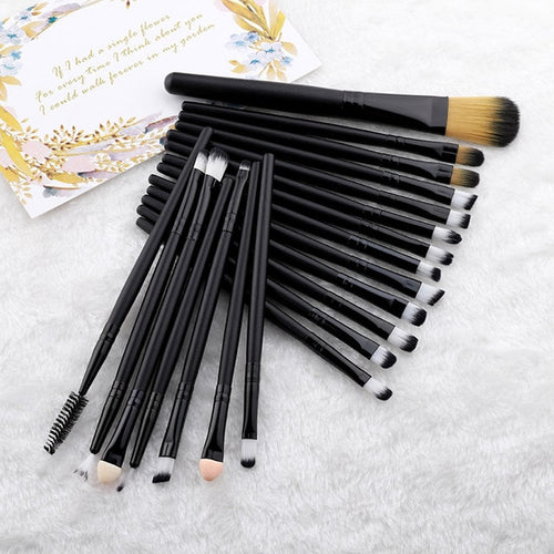 FLD 20 Pieces Makeup Brushes Set Eye Shadow Foundation Powder Eyeliner Tool Kit