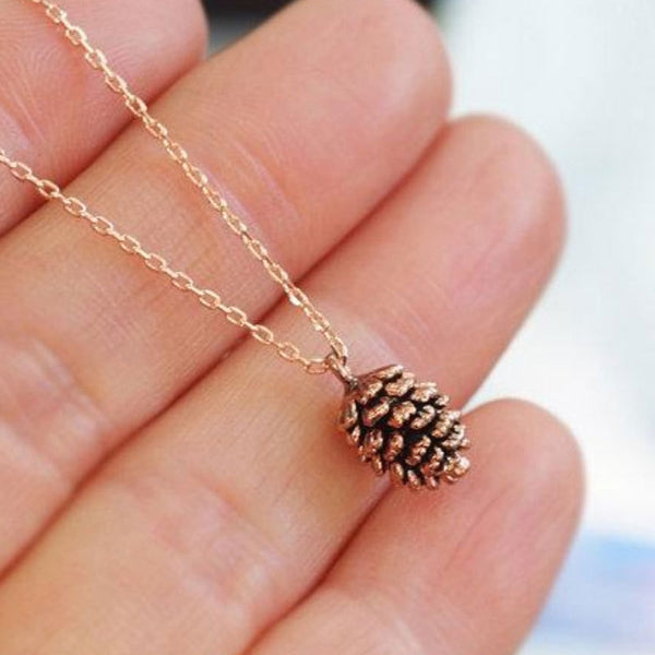 Timlee Simple Pine Nut Plant Specimen Pendant Necklace