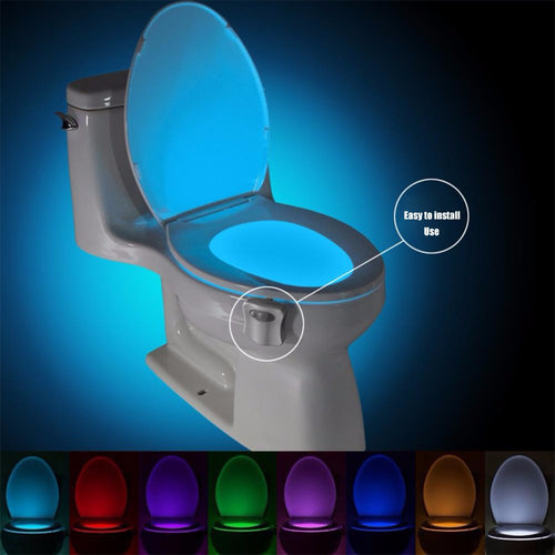 Smart PIR Motion Sensor Toilet Seat Night Light 8 Colors Waterproof Backlight For Toilet