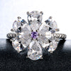 Wong Rain Trendy 100% 925 Sterling Silver White Topaz Gemstone Wedding Engagement Rings