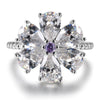 Wong Rain Trendy 100% 925 Sterling Silver White Topaz Gemstone Wedding Engagement Rings
