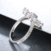 Wong Rain Trendy 100% 925 Sterling Silver White Topaz Gemstone Wedding Engagement Rings