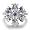 Wong Rain Trendy 100% 925 Sterling Silver White Topaz Gemstone Wedding Engagement Rings