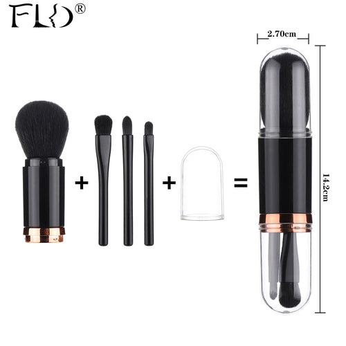 FLD Travel Portable Makeup Brushes Set Mini Eye Brush Powder Blush Brushes Tools Kit