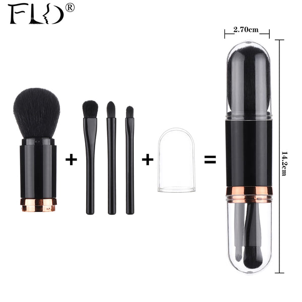 FLD Travel Portable Makeup Brushes Set Mini Eye Brush Powder Blush Brushes Tools Kit