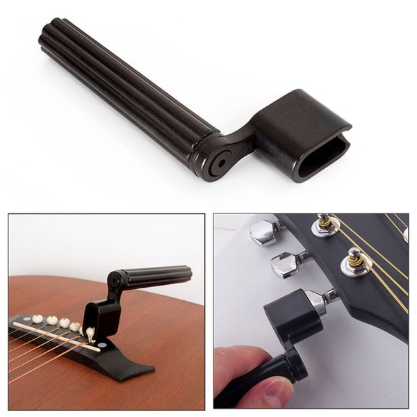 2 in 1 Guitar String Winder Bridge Pin Remove Peg Puller Bass Guitar