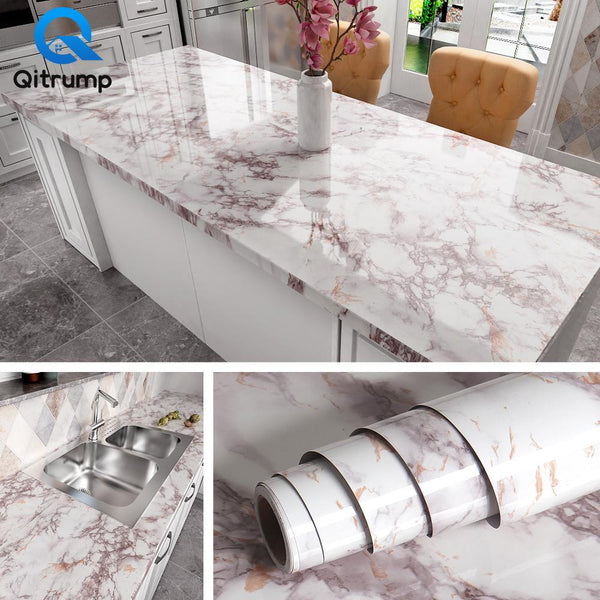 Waterproof Oil-proof Marble Wallpaper Contact Paper Wall Stickers