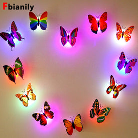 Color light Butterfly Wall Stickers easy installation night light