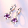 Rose Flower Cubic Zirconia 925 Sterling Silver Female Stud Earrings