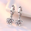 Rose Flower Cubic Zirconia 925 Sterling Silver Female Stud Earrings
