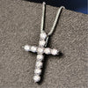 Lucky Female Cross Crystal Pendants silver colour Chain Necklaces