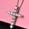 Lucky Female Cross Crystal Pendants silver colour Chain Necklaces